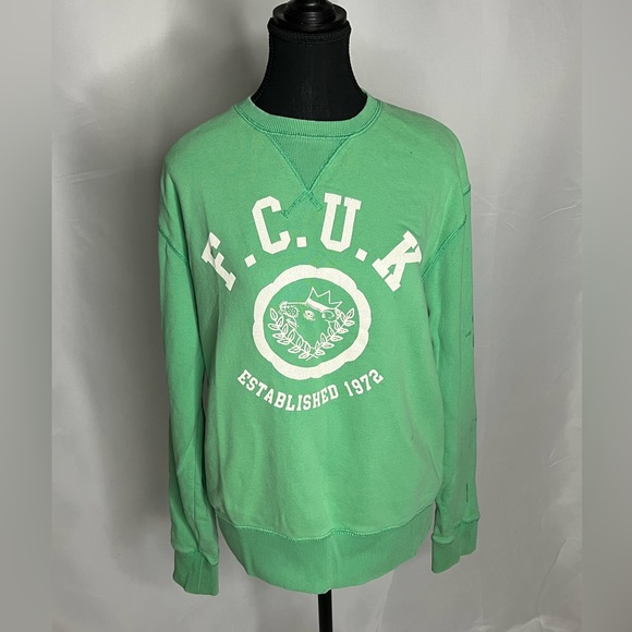 Vintage green F.C.U.K sweatshirt size M - Picture 1 of 4